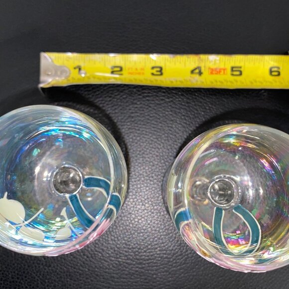 Wine Glass Small Hand Painted Rose and Buds Pink with Green 4.5" Set of Two - Picture 8 of 8